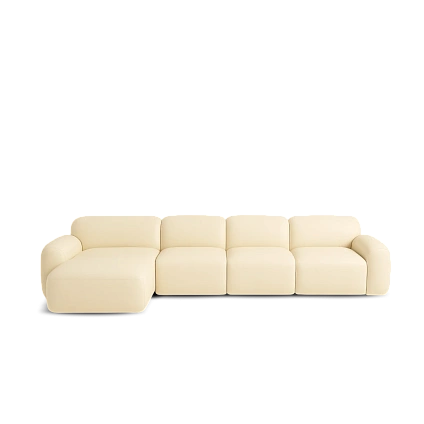 Трехместный угловой диван из кожи