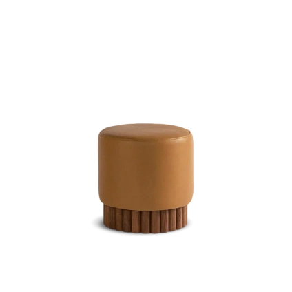 Пуфик из кожи 40х40