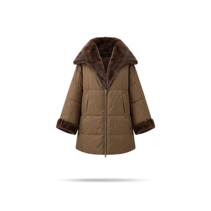 Пуховик со вставками из меха от 90 см