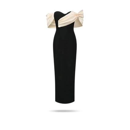 Платье сложного кроя с отделкой