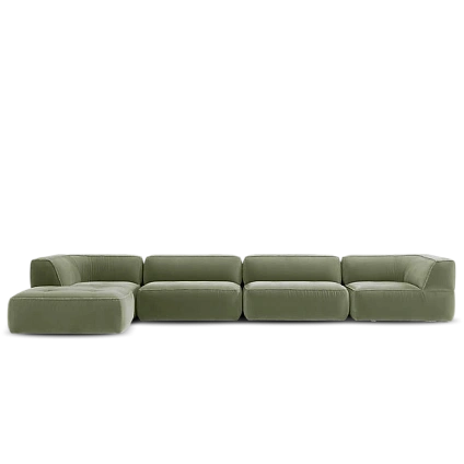 Трехместный угловой диван из любой ткани